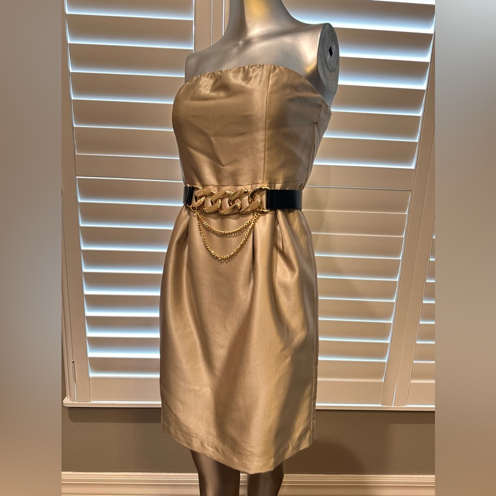 Strapless champagne dress